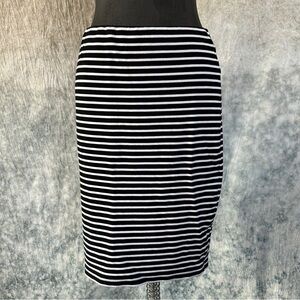 Philosophy Black and White Striped Pencil Skirt